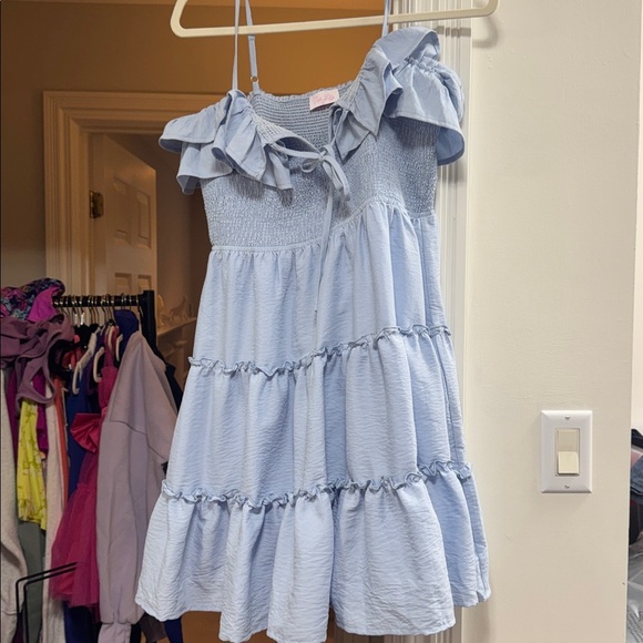 Pink Lilly Size Large Ruffle Dress - Picture 1 of 2